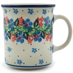 Polish Pottery 8 oz. Everyday Mug. Hand made in Poland and artist initialed.