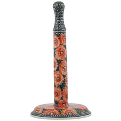 Polish Pottery 13" Paper Towel Holder. Hand made in Poland. Pattern U3428 designed by Maryla Iwicka.