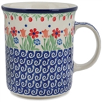 Polish Pottery 15 oz. Everyday Mug. Hand made in Poland and artist initialed.