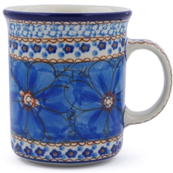 Polish Pottery 15 oz. Everyday Mug. Hand made in Poland. Pattern U408C designed by Jacek Chyla.