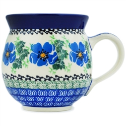 Polish Pottery 11 oz. Bubble Mug. Hand made in Poland and artist initialed.