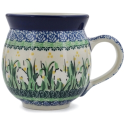 Polish Pottery 11 oz. Bubble Mug. Hand made in Poland. Pattern U4915 designed by Maria Starzyk.