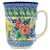 Polish Pottery 16 oz. Bistro Mug. Hand made in Poland. Pattern U4018 designed by Maria Starzyk.