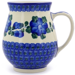 Polish Pottery 16 oz. Mug. Hand made in Poland and artist initialed.