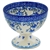 Polish Pottery 4" Pedestal Dessert Bowl. Hand made in Poland and artist initialed.