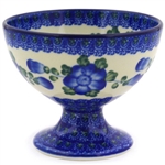 Polish Pottery Stoneware Pedestal Dessert Bowl 4 in.