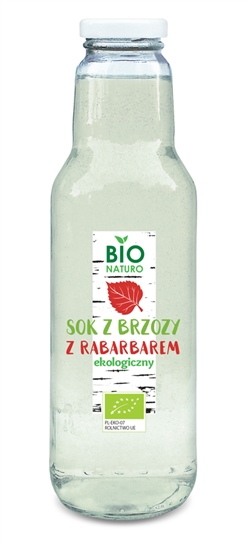 BioNaturo Natural Birch Juice With Rhubarb Flavor: Sok Brzozowy  750ml/25.36oz