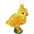 Small Yellow Chick Glass Ornament