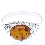 Genuine Baltic Amber Cognac Ring