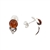 Cognac Amber Sterling Silver Stud Earrings