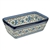 Polish Pottery 8" Loaf Pan. Hand made in Poland. Pattern U4979 designed by Teresa Liana.