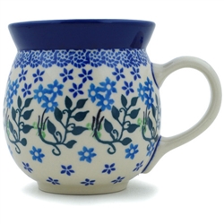 Polish Pottery 16 oz. Bubble Mug. Hand made in Poland and artist initialed.