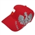 Polska Cap - Red And White With Silver Offset Eagle, Flag And Map