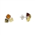 Baltic Multi Color Amber Sterling Silver Stud Earrings 0.5"