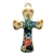 Polish Pottery 5" Cross. Hand made in Poland. Pattern U3271 designed by Teresa Liana.