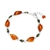 Sterling Silver Bracelet With Green And Cognac Amber 7" - 8"