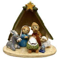 Artistic Ceramic Nativity 4"