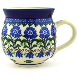 Polish Pottery 11 oz. Bubble Mug. Hand made in Poland and artist initialed.