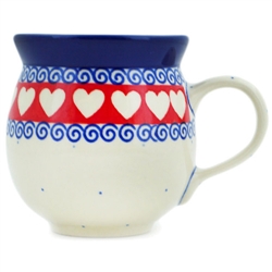 Polish Pottery 11 oz. Bubble Mug. Hand made in Poland and artist initialed.