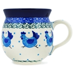 Polish Pottery 11 oz. Bubble Mug. Hand made in Poland and artist initialed.