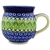 Polish Pottery 11 oz. Bubble Mug. Hand made in Poland and artist initialed.