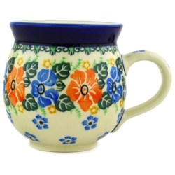 Polish Pottery 11 oz. Bubble Mug. Hand made in Poland and artist initialed.