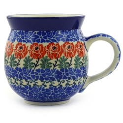 Polish Pottery 11 oz. Bubble Mug. Hand made in Poland and artist initialed.