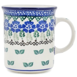 Polish Pottery 8 oz. Everyday Mug. Hand made in Poland and artist initialed.