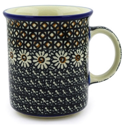 Polish Pottery 8 oz. Everyday Mug. Hand made in Poland and artist initialed.