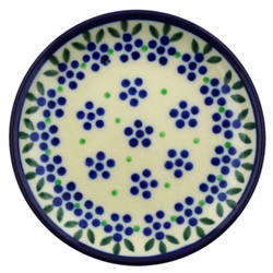 Polish Pottery 4" Plate. Hand made in Poland and artist initialed.