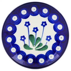 Polish Pottery 4" Plate. Hand made in Poland and artist initialed.