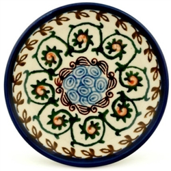 Polish Pottery 4" Plate. Hand made in Poland and artist initialed.