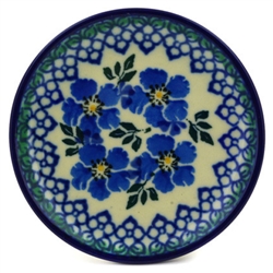 Polish Pottery 4" Plate. Hand made in Poland and artist initialed.