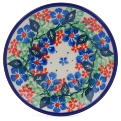 Polish Pottery 4" Plate. Hand made in Poland and artist initialed.