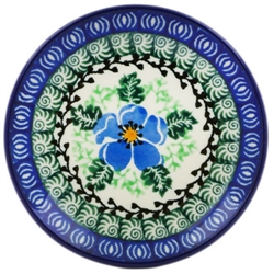 Polish Pottery 4" Plate. Hand made in Poland and artist initialed.