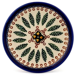 Polish Pottery 4" Plate. Hand made in Poland and artist initialed.