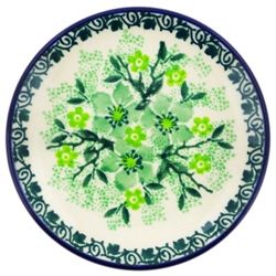 Polish Pottery 4" Plate. Hand made in Poland and artist initialed.