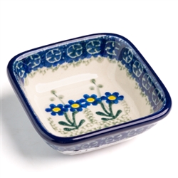 Polish Pottery 3" Condiment Dish. Hand made in Poland and artist initialed.