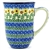 Polish Pottery 17 oz. Bistro Mug. Hand made in Poland and artist initialed.