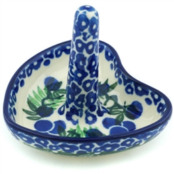 Polish Pottery 3" Ring Holder. Hand made in Poland and artist initialed.