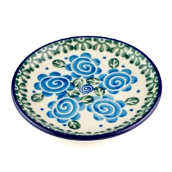 Polish Pottery 4" Plate. Hand made in Poland and artist initialed.