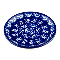 Polish Pottery 4" Plate. Hand made in Poland and artist initialed.