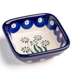 Polish Pottery 3" Condiment Dish. Hand made in Poland and artist initialed.