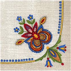 Polish Folk Art Luncheon Napkins (package of 20)   'Wdzydzki Embroidery Folk II'