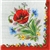 Polish Folk Art Luncheon Napkins (package of 20)   'Maki Mountain  Embroidery  Folk on Light Grey - Poppies