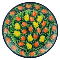 Polish Pottery 10.5" Dinner Plate. Hand made in Poland. Pattern U2906 designed by Maryla Iwicka.