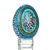 Hand Painted Opole Style Chicken Egg - Blue And Gold