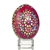 Hand Painted Opole Style Chicken Egg - Burgundy And Gold