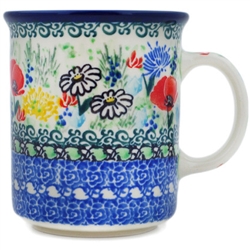 Polish Pottery 8 oz. Everyday Mug. Hand made in Poland. Pattern U5069 designed by Maria Starzyk.