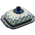 Polish Pottery 7" Butter Dish. Hand made in Poland and artist initialed.